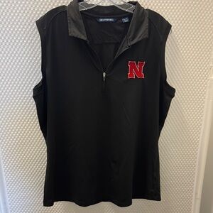 Cutter & Buck Black Sleeveless Top with Red Emblem